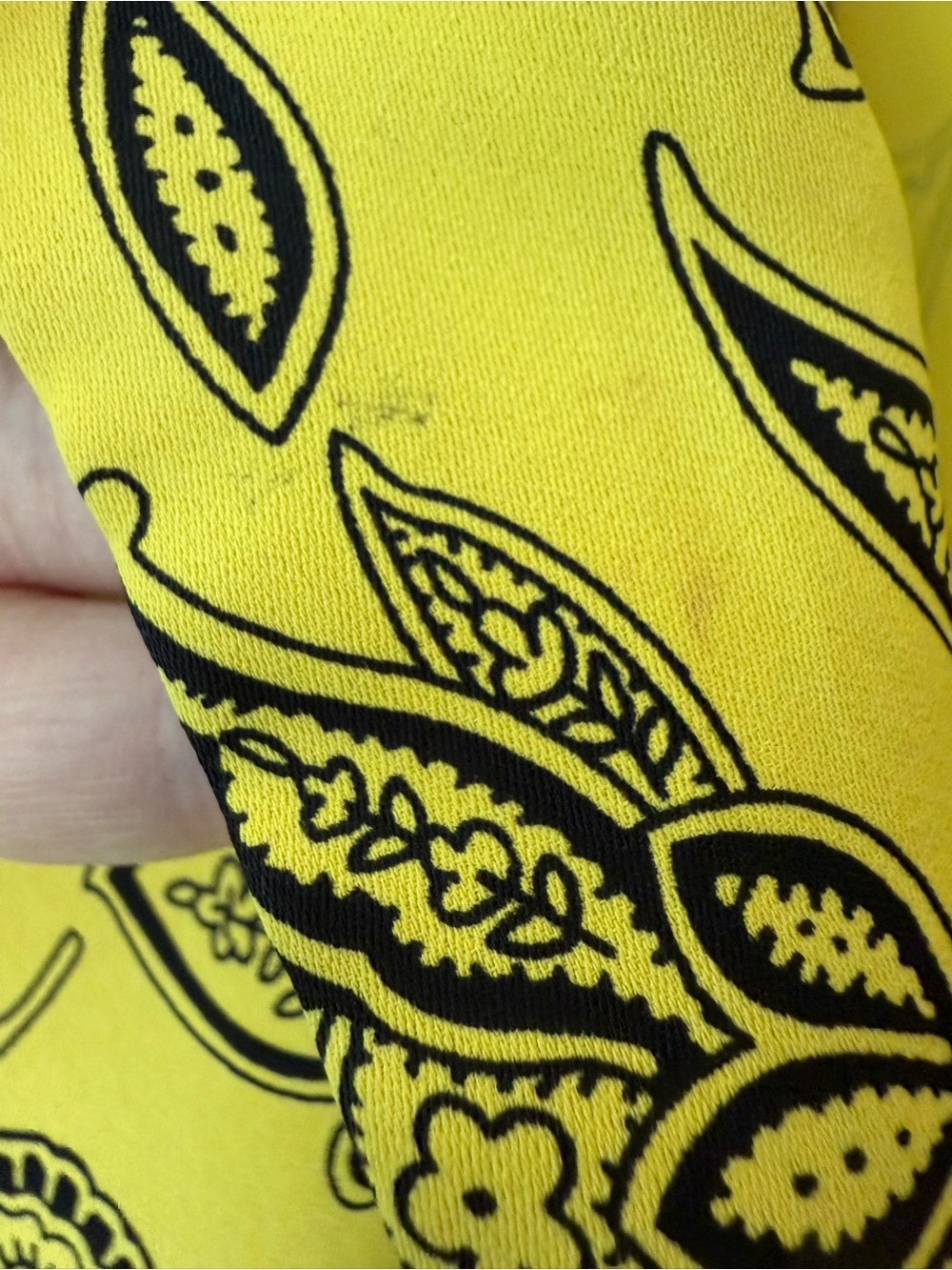 VGUC Saunders Collective Yellow Paisley Print Boxy Top Sz 4 - Picture 5 of 6